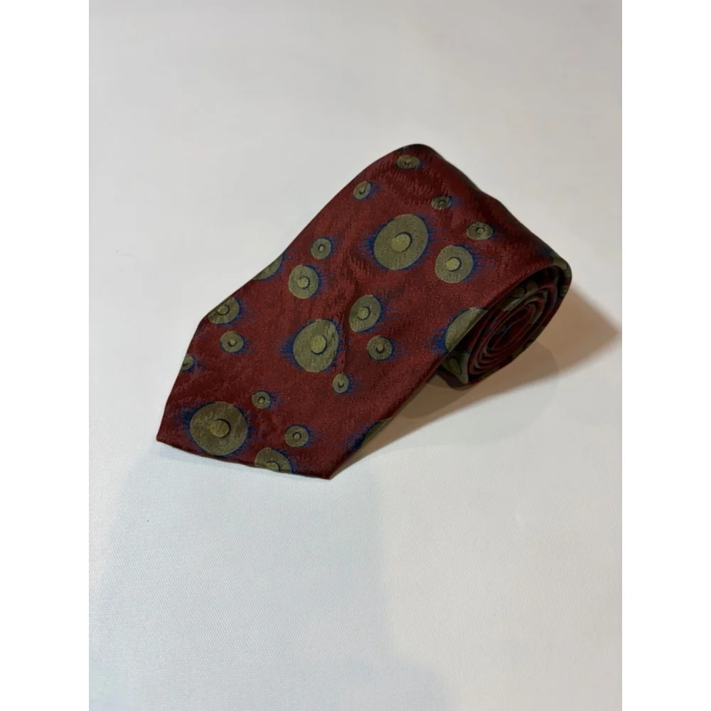 Giorgio Armani Silk Tie Italy Abstract Medallion Vintage Designer Necktie